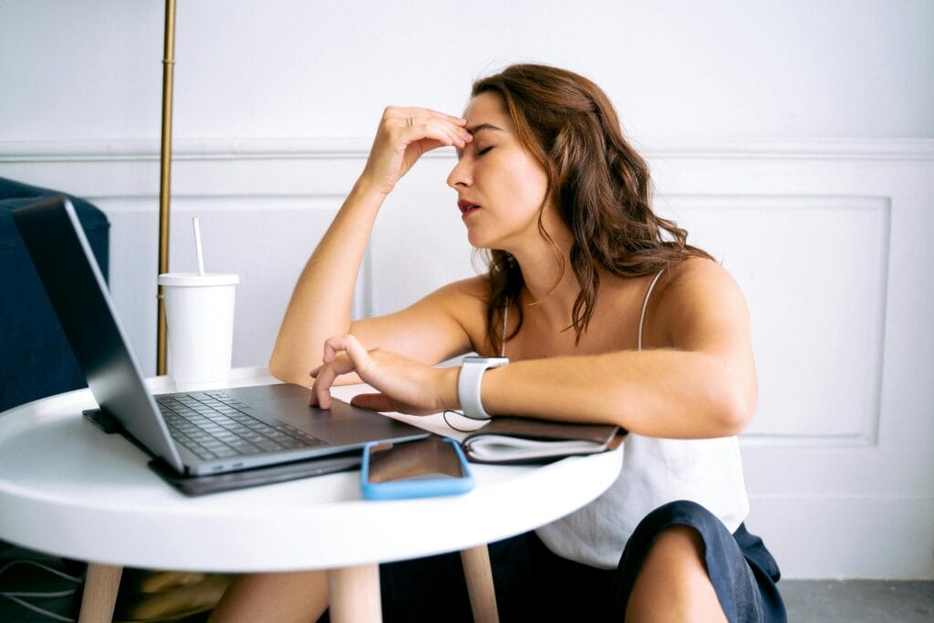 A woman with alcohol addiction.