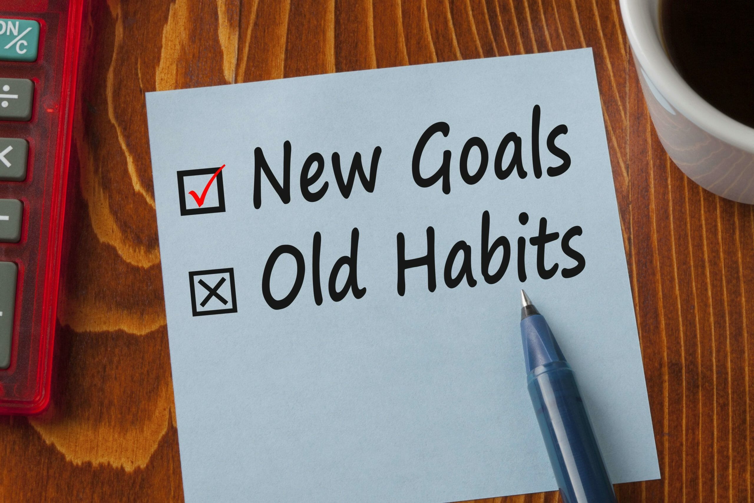 new goals notebook depicting healthy coping skills