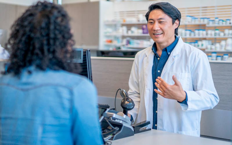 A person at the pharmacy, self-medicating without realizing.