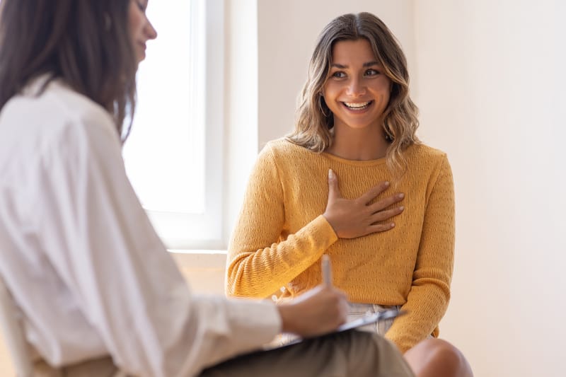 A woman getting women-centered mental health treatment in Haverhill, MA at Meta Addiction Treatment.